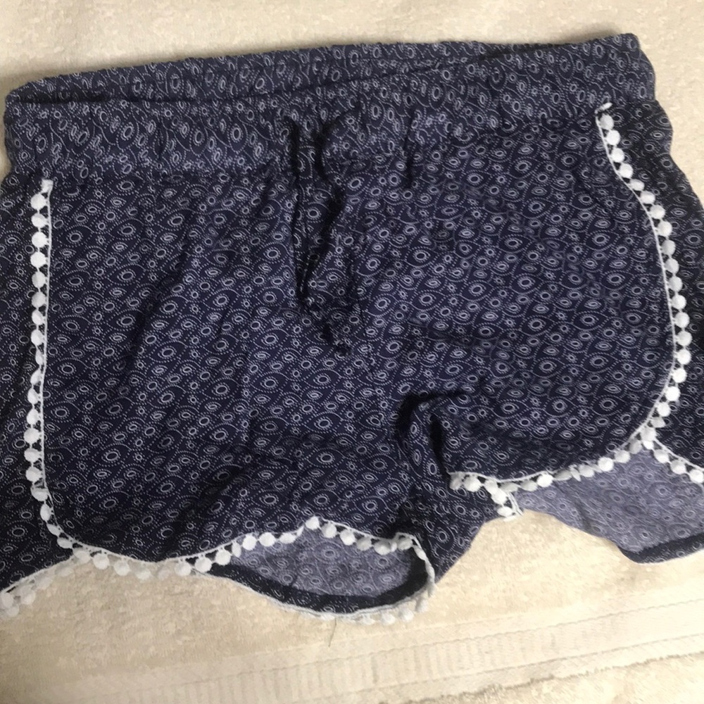 Blue Shorts with White Trim